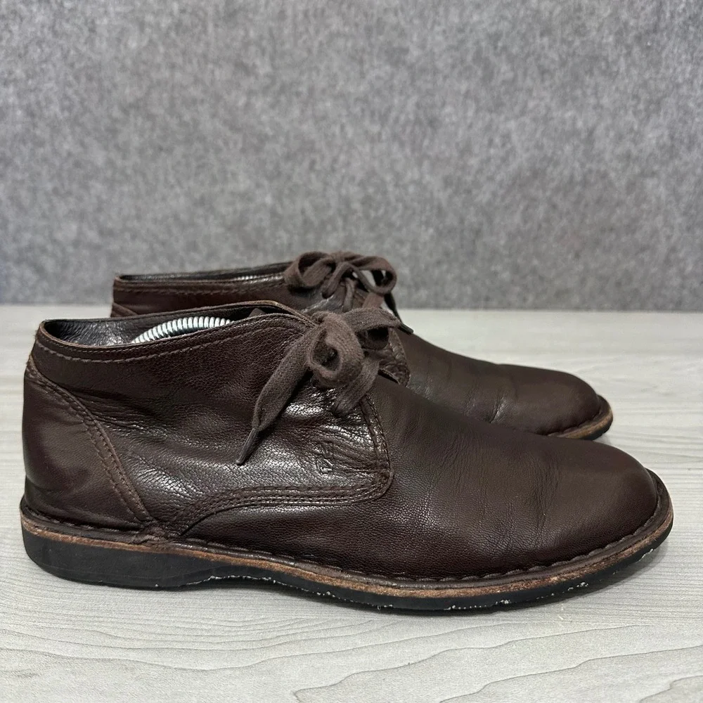 John Varvatos Chukka‎ Boots Mens 9 Brown Hipster Leather Lace Up F505K4B Q68B